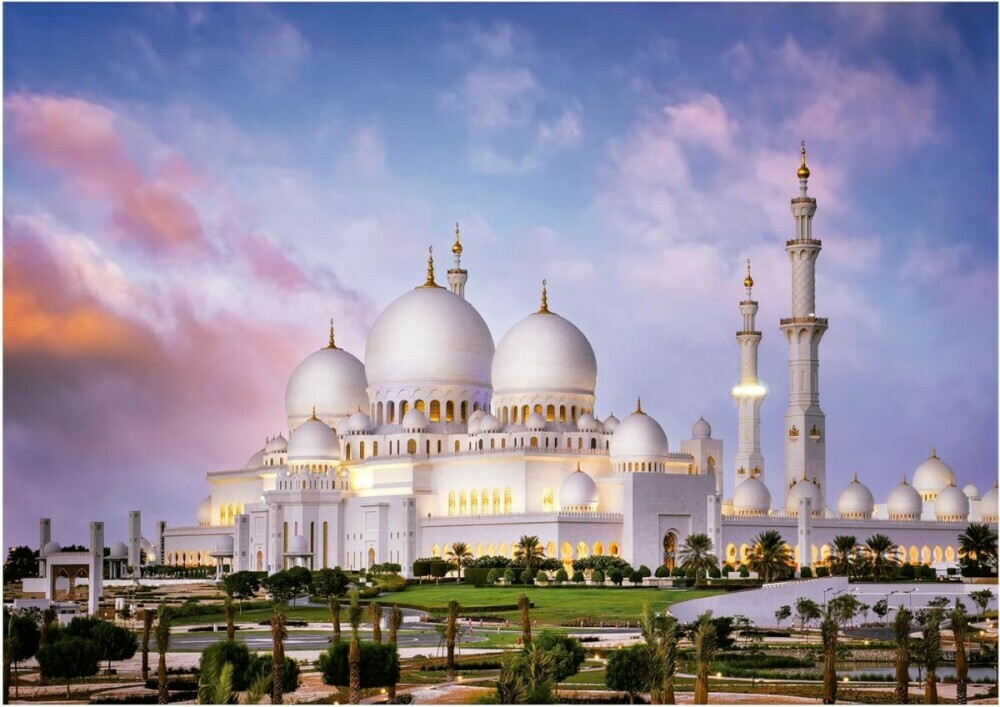 Sheikh Zayed Grand Mosque picture to represent Islam religious jigsaw puzzles.