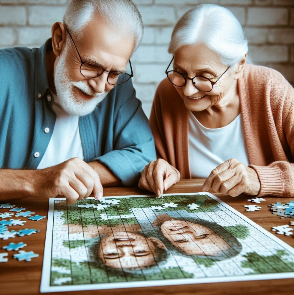 Seniors assembling best jigsaw puzzles for seniors