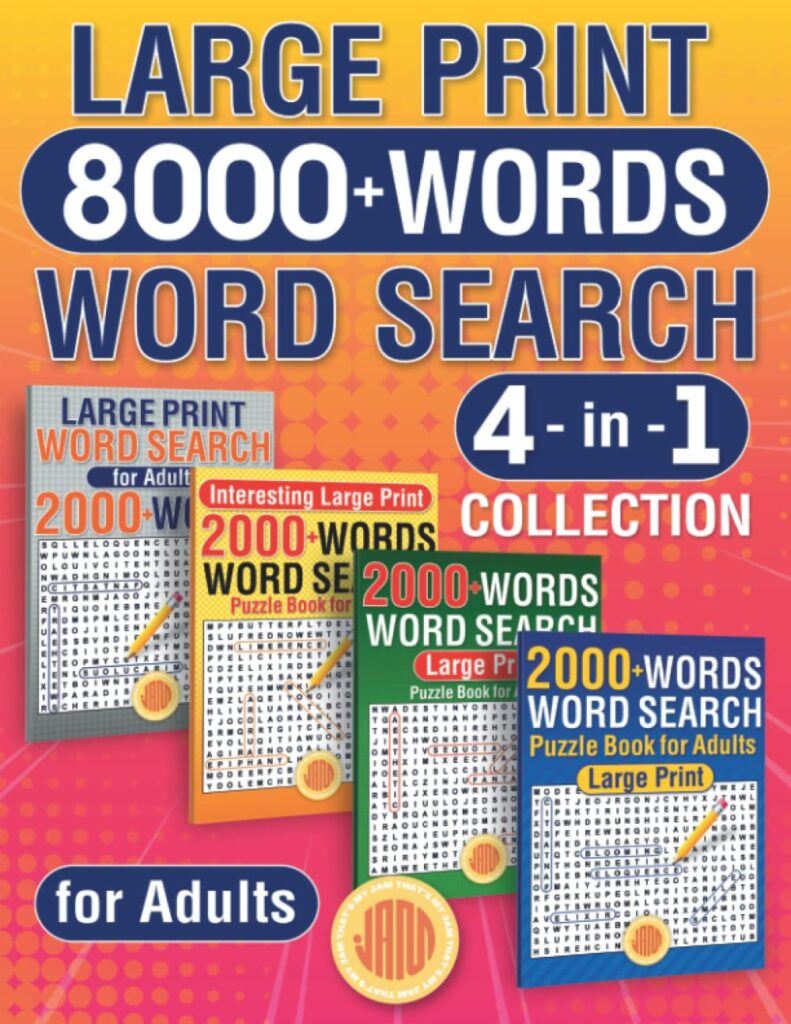 Word search puzzle book Large Print 8000+words